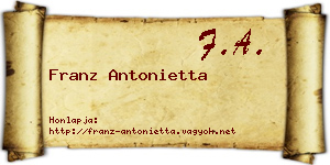 Franz Antonietta névjegykártya